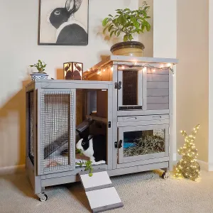 AivituvinIndoor OutdoorWoodenHutch2trays